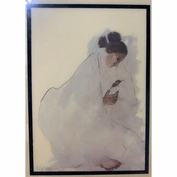 Gorman Native American Tile Madonna Painting Ceramic Art 8x8 Vtg DAMAGE - Picture 2 of 7